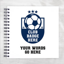 Football Club Badge Personalised A5/A4/A3/Square Scrapbook, Photo Album, Guest Book, Memory Book