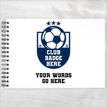 Football Club Badge Personalised A5/A4/A3/Square Scrapbook, Photo Album, Guest Book, Memory Book