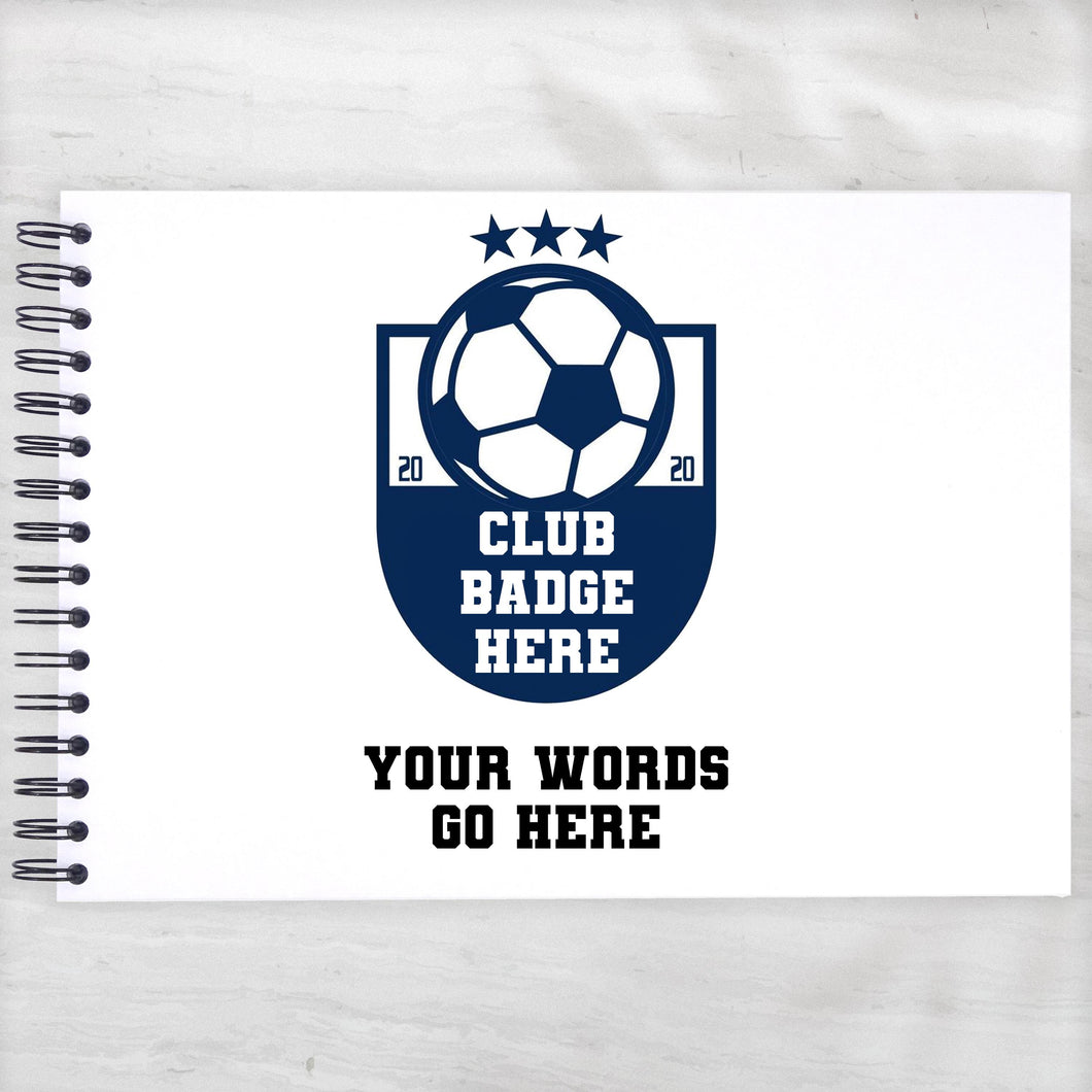 Football Club Badge Personalised A5/A4/A3/Square Scrapbook, Photo Album, Guest Book, Memory Book
