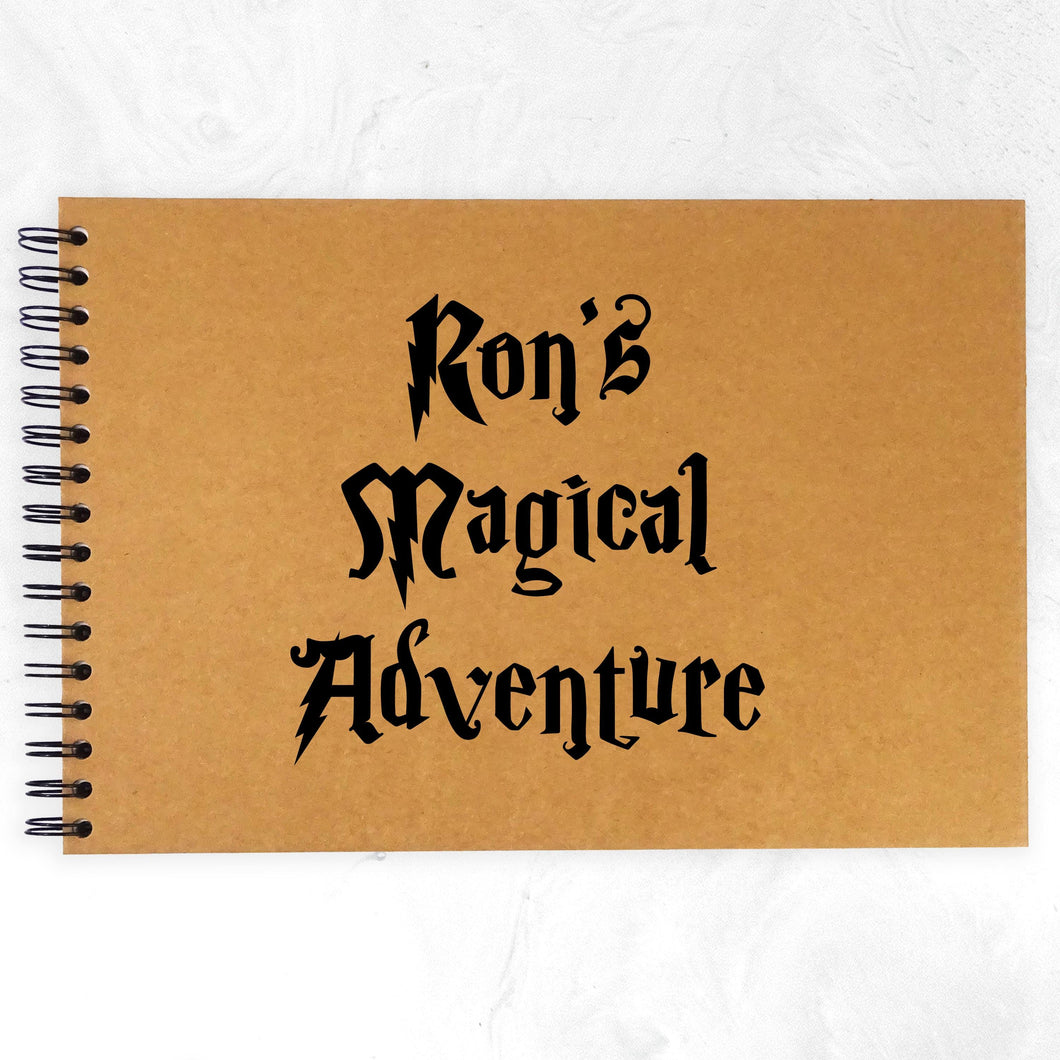 Personalised A3/A4/A5/Square Magic Wizard Scrapbook Photo Album, Memory Gift, World, Spell Book, Adventure Photo Album