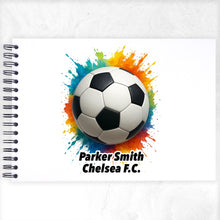 Personalised Splash Football A3/A4/A5 Scrapbook Photo Album, Children Memories, Journal, Soccer, Team, Club, Keepsake, Season, Youth