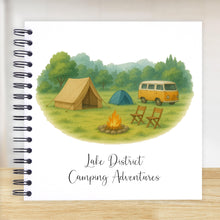 Personalised Camping Site Adventures A5/A4/A3/Square Scrapbook, Photo Album, Guest Book, Memory Book
