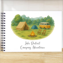 Personalised Camping Site Adventures A5/A4/A3/Square Scrapbook, Photo Album, Guest Book, Memory Book