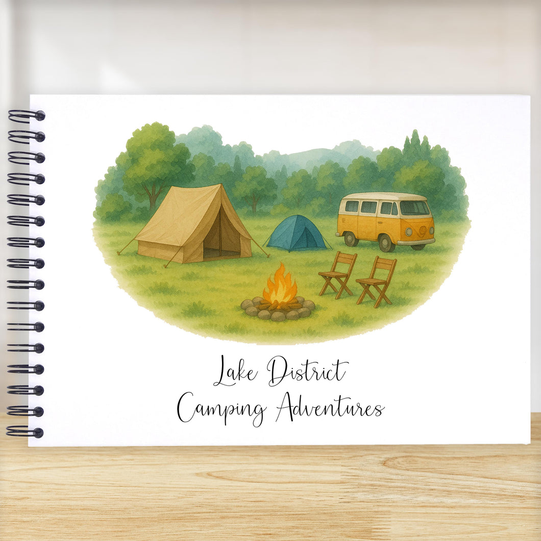 Personalised Camping Site Adventures A5/A4/A3/Square Scrapbook, Photo Album, Guest Book, Memory Book