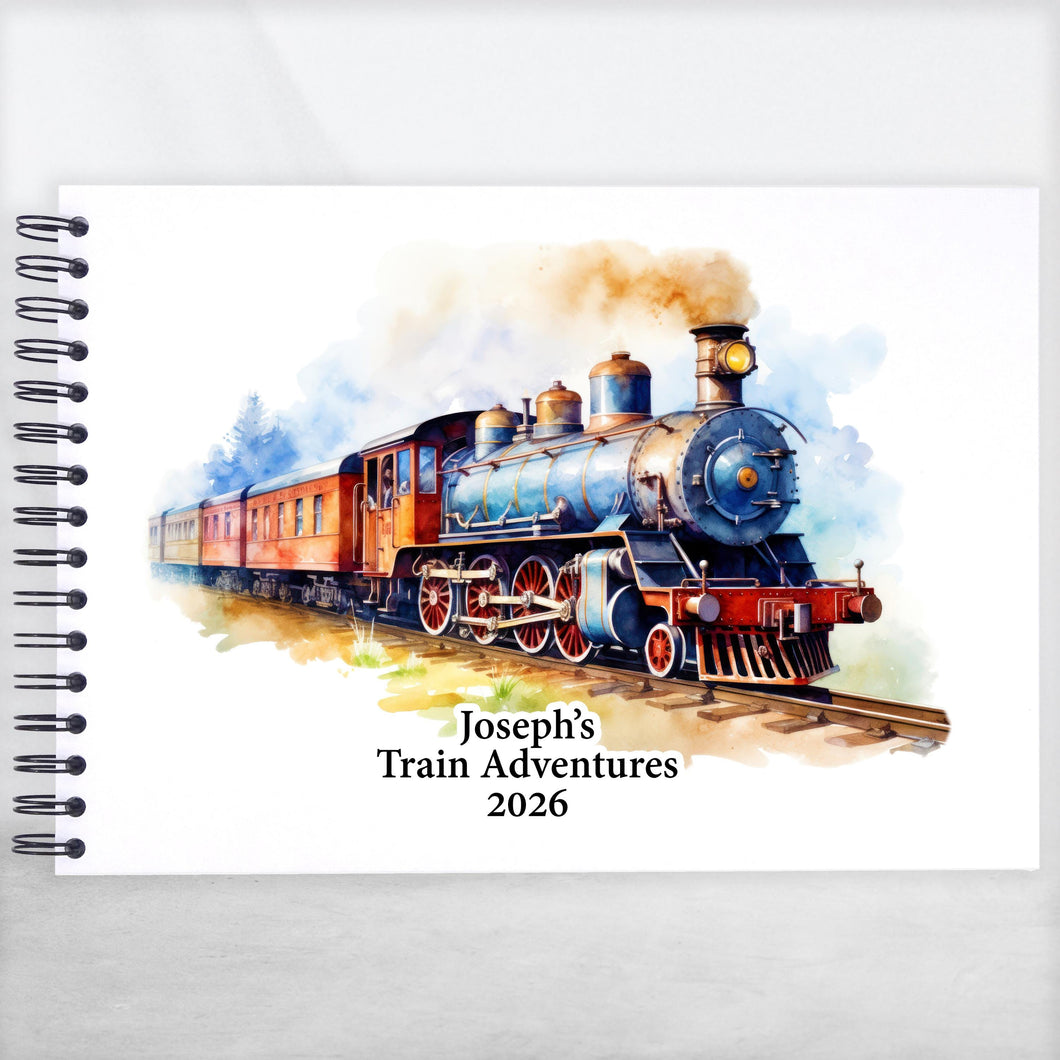 Personalised Steam Train A5/A4/A3/Square Scrapbook, Photo Album, Guest Book, Memory Book