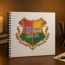 Personalised A3/A4/A5/Square Wizard School Scrapbook Photo Album, Memory Gift, World, Spell Book, Adventure Photo Album, Magic, Crest Shield