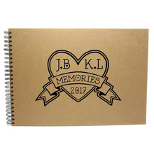 Personalised Square Heart Initials Memory Album
