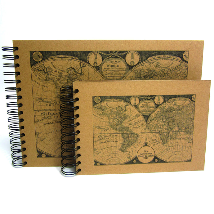 Personalised Map Scrapbook A5 A4 Travel Journal, Photo Album, Guestbook