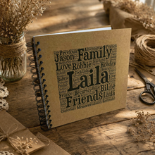 Personalised Word A3/A4/A5/Square Art Scrapbook, Photo Album, Guestbook, Gift