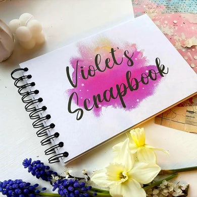Personalised Pink Star Paint A3/A4/A5 Scrapbook, Photo Album, Guest Book, Memory Book