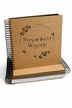 BIG Book 100 sheets, A3 Square Scrapbook Photo Album, Personalised Front Cover, Black Kraft Brown White Card Sheets