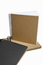 BIG Book 100 sheets, A3 Square Scrapbook Photo Album, Personalised Front Cover, Black Kraft Brown White Card Sheets
