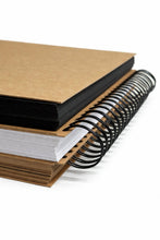 BIG Book 100 sheets, A3 Square Scrapbook Photo Album, Personalised Front Cover, Black Kraft Brown White Card Sheets