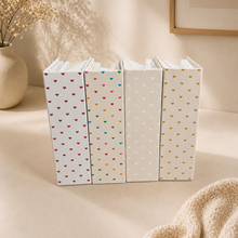 Hearts 100 Photos Album Sleeves, 6x4 inch Photos, Hard Cased, Recycled Covers, Plastic Slip In Pockets Book