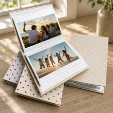 Hearts 100 Photos Album Sleeves, 6x4 inch Photos, Hard Cased, Recycled Covers, Plastic Slip In Pockets Book