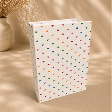 Hearts 100 Photos Album Sleeves, 6x4 inch Photos, Hard Cased, Recycled Covers, Plastic Slip In Pockets Book
