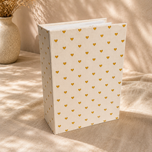 Hearts 100 Photos Album Sleeves, 6x4 inch Photos, Hard Cased, Recycled Covers, Plastic Slip In Pockets Book