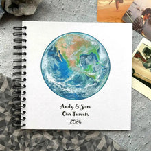 Earth Globe Personalised A5/A4/A3/Square Scrapbook, Photo Album, Travel Journal, Memory Book