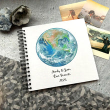 Earth Globe Personalised A5/A4/A3/Square Scrapbook, Photo Album, Travel Journal, Memory Book