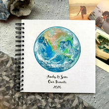 Earth Globe Personalised A5/A4/A3/Square Scrapbook, Photo Album, Travel Journal, Memory Book