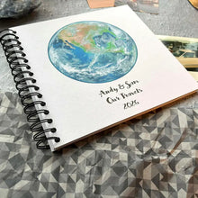 Earth Globe Personalised A5/A4/A3/Square Scrapbook, Photo Album, Travel Journal, Memory Book