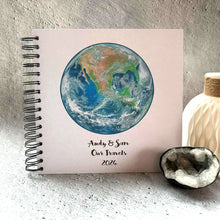 Earth Globe Personalised A5/A4/A3/Square Scrapbook, Photo Album, Travel Journal, Memory Book