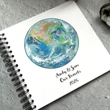 Earth Globe Personalised A5/A4/A3/Square Scrapbook, Photo Album, Travel Journal, Memory Book