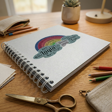 Personalised Rainbow and Cloud Word Art A3/A4/A5/Square, Scrapbook, Photo Album, Typography Cloud, Guestbook, School Leavers, Birthday