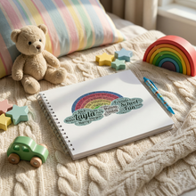 Personalised Rainbow and Cloud Word Art A3/A4/A5/Square, Scrapbook, Photo Album, Typography Cloud, Guestbook, School Leavers, Birthday