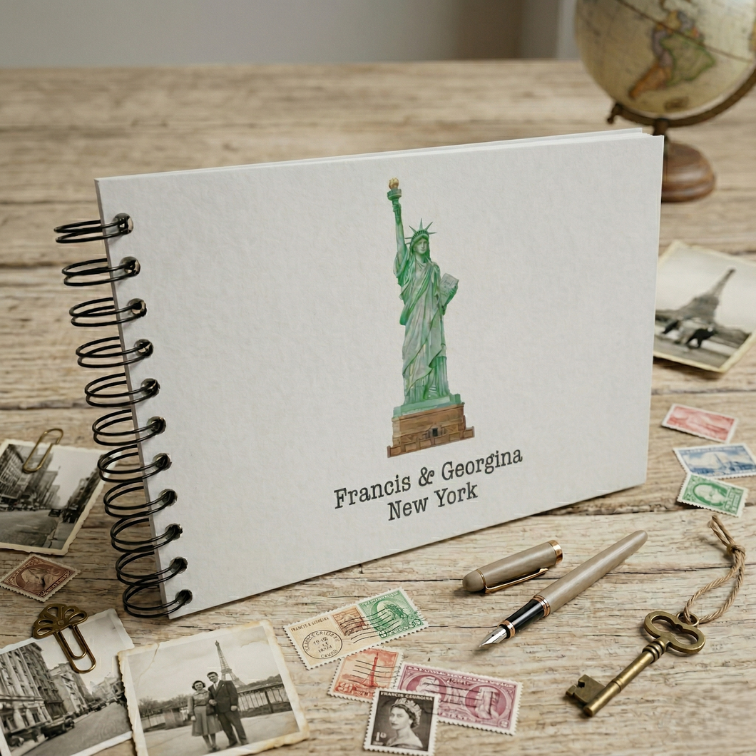 Personalised Statue of Liberty New York A3/A4/A5 Scrapbook, Photo Album, Guest Book, Travel Memory Book