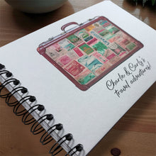 Personalised Luggage Vintage Suitcase Travel A5/A4/A3/Square Scrapbook, Photo Album, Guest Book, Memory Book