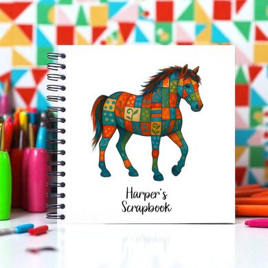 Personalised Equestrian Horse A5/A4/A3/Square Scrapbook, Photo Album, Memory Book, Guest Book, Wedding, Birthday, Colourful Pony