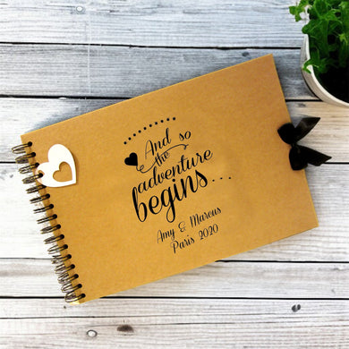 Personalised Kraft Scrapbook A5 A4 So Adventure Begins, Photo Album, Keepsake