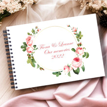 Red Pink Rose Flowers Personalised A3/A4/A5  Scrapbook, Photo Album, Guest Book, Memory Book