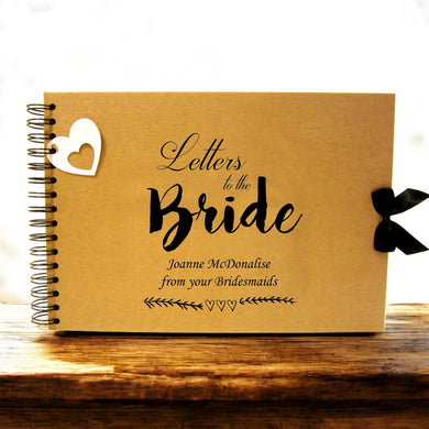 Personalised Kraft Scrapbook A5 A4 Best Letters to the Bride, Photo Album, Keepsake