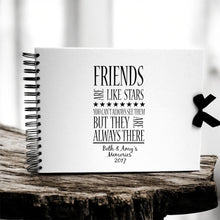 Personalised White Scrapbook A5 A4 Friends are Stars, Photo Album, Keepsake