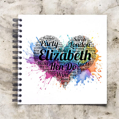 Splash Personalised A3/A4/A5/Square Heart Word Art, Scrapbook, Photo Album, Typography Cloud, Guestbook, Bold font