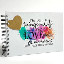 A5 Life Love Memories, Scrapbook, Card Pages, Dry Mount Photo Album, Keepsake, Landscape, White 200GSM Card Pages, Hardcover
