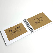 A5 Life Love Memories, Scrapbook, Card Pages, Dry Mount Photo Album, Keepsake, Landscape, White 200GSM Card Pages, Hardcover