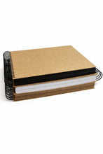 BIG Book 100 sheets, A3 Square Scrapbook Photo Album, Personalised Front Cover, Black Kraft Brown White Card Sheets