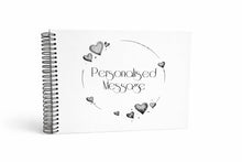 BIG Book 100 sheets, A3 Square Scrapbook Photo Album, Personalised Front Cover, Black Kraft Brown White Card Sheets