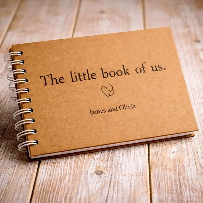 Personalised The Little Book of Us, Scrapbook Photo Album, Couples, White Card Pages, Boyfriend Girlfriend