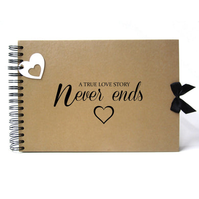 Scrapbook, A5 A4 True Love Story Never Ends, Landscape, Card Pages, Photo Album, Keepsake