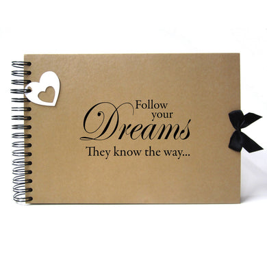 Scrapbook, A5 A4 Follow Your Dreams They Know the Way, Landscape, Card Pages, Photo Album Keepsake