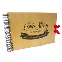 A5 A4, Every Love Story is Beautiful Scrapbook, Landscape, Card Pages, Photo Album, Keepsake,