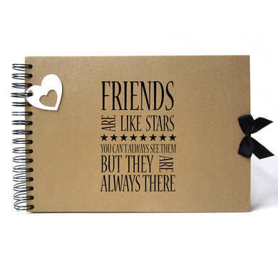 Scrapbook, A5 A4 Friends are like Stars, Card Pages, Photo Album, Keepsake, Kraft