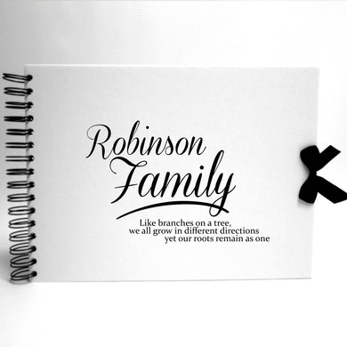 Personalised White Scrapbook A5 A4 Family Tree Roots, Photo Album, Keepsake