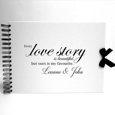 Personalised White Scrapbook A5 A4 Love Story, Photo Album, Keepsake
