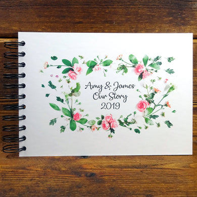 Personalised White Rose Leaf A3/A4/A5 Scrapbook, Photo Album, Guest Book, Gift