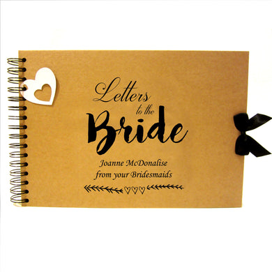 Personalised Kraft Scrapbook A5 A4 Best Letters to the Bride, Photo Album, Keepsake